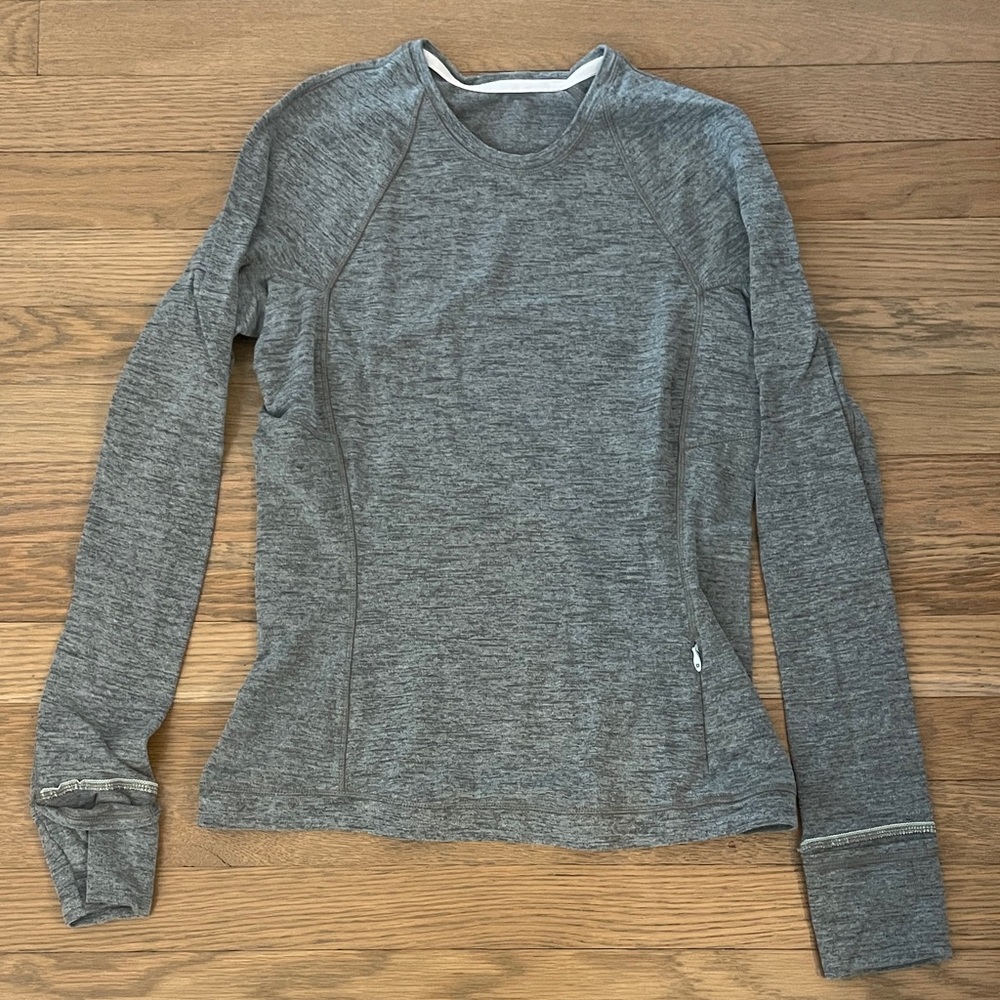 Lululemon Athletica Heathered Green Rulu Run Long Sleeve Tee